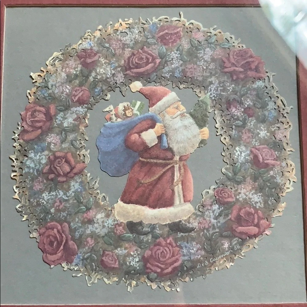 Vintage Framed Santa Claus picture